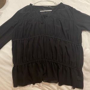 Hinge sheer black shirt. Size S.